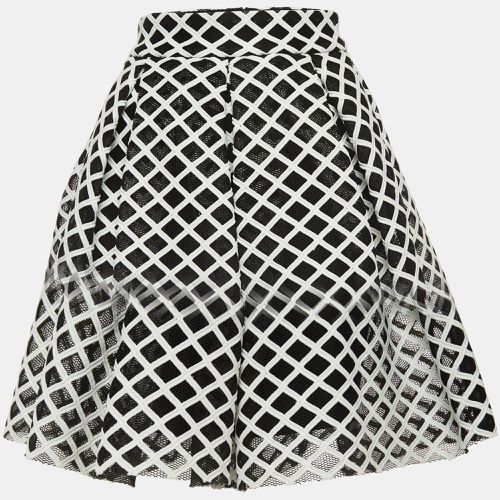 Maje Black/White Mesh Pleated Mini Skirt S - Maje - Modalova