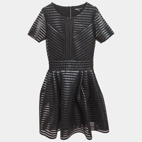 Maje Black Roybridge Striped Mesh Flared Mini Dress S - Maje - Modalova