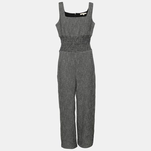 Maje Black/White Tweed Sleeveless Jumpsuit XXS - Maje - Modalova