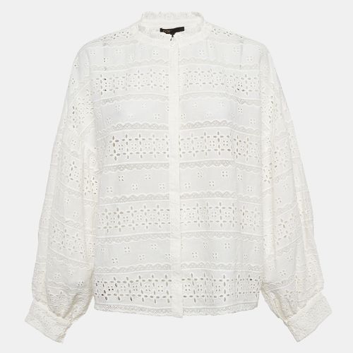 Maje White Broderie Anglaise Cotton Shirt L - Maje - Modalova