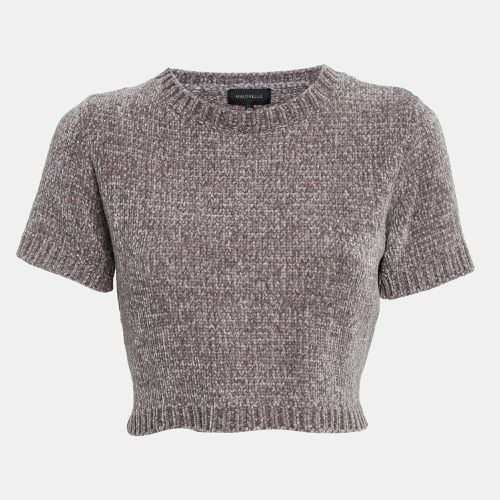 Majorelle Grey Rib Knit Denitza Chenille Crop Top L - Majorelle - Modalova