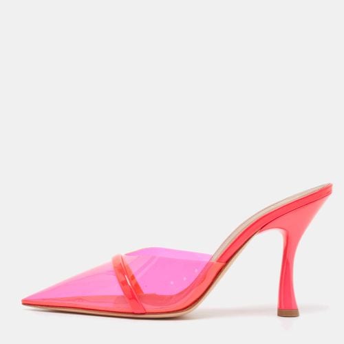 Malone Souliers Neon Pink Patent Leather and PVC Joella Slide Sandals Size 38 - Malone Souliers - Modalova