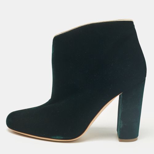 Malone Souliers Green Leather Velvet Eula Ankle Length Boots Size 36.5 - Malone Souliers - Modalova