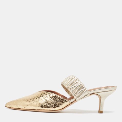 Malone Souliers Gold Python Embossed Leather Maisie Mules Size 37 - Malone Souliers - Modalova