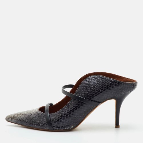 Maureen Size 40.5 /Grey Python and Leather Pointed Toe Mules - Malone Souliers - Modalova