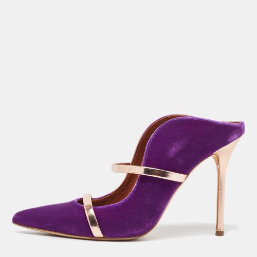 Malone Souliers Purple/Rose Gold Velvet and Leather Maureen Mules Size 38.5 - Malone Souliers - Modalova