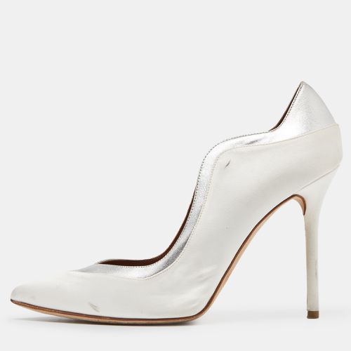 Malone Souliers White Satin Pointed Toe Pumps Size 39.5 - Malone Souliers - Modalova