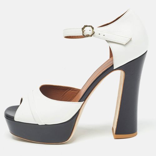 Malone Souliers White/Black Leather Yuri Platform Sandals Size 40 - Malone Souliers - Modalova