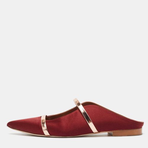 Malone Souliers Burgundy Satin Maureen Flat Mules Size 38 - Malone Souliers - Modalova