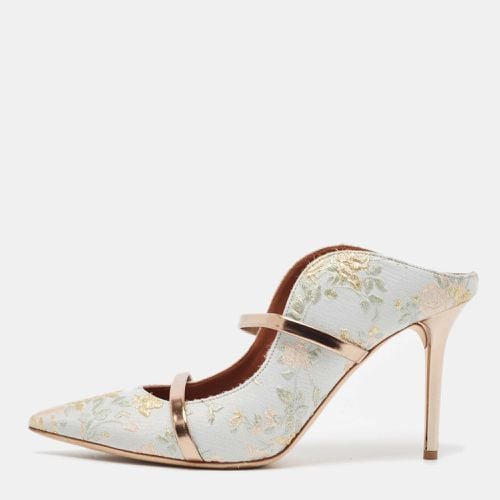 Malone Souliers x Bridgerton Light Blue Embroidered Fabric Maureen Mules Size 40 - Malone Souliers - Modalova