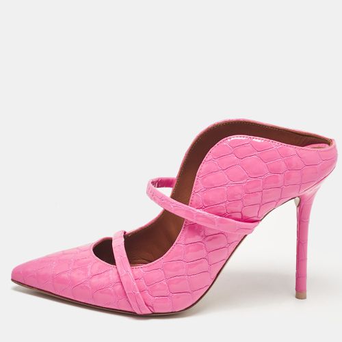 Malone Souliers Pink Croc Embossed Patent Leather Maureen Mules Size 36.5 - Malone Souliers - Modalova