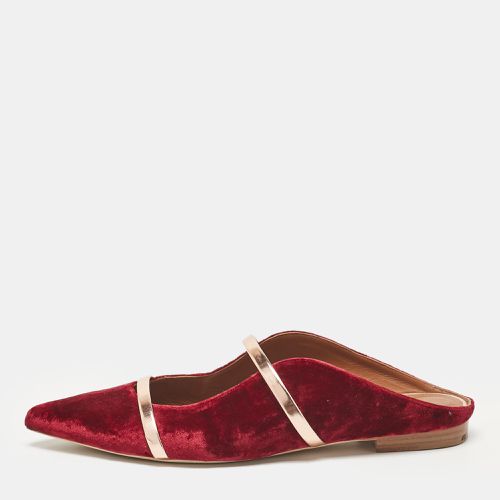 Rose Gold Velvet Maureen Flat Mules Size 40 - Malone Souliers - Modalova