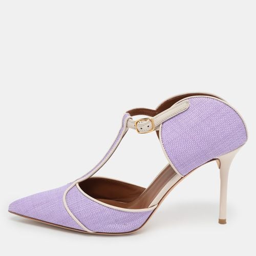 Malone Souliers Purple/Cream Canvas and Leather Imogen Mules Size 40.5 - Malone Souliers - Modalova