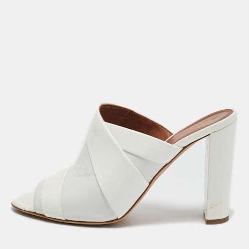 Malone Souliers White Leather and Patent Slide Sandals Size 39 - Malone Souliers - Modalova