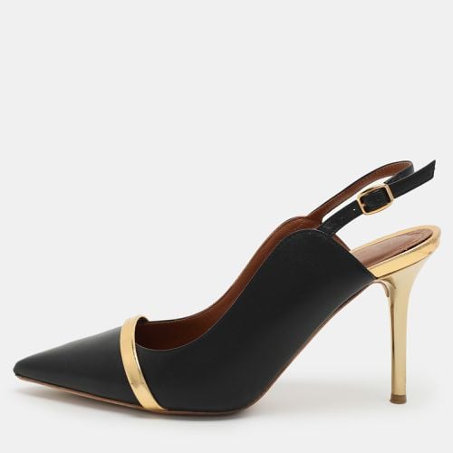 Malone Souliers Black/Gold Leather Marion Slingback Pumps Size 36.5 - Malone Souliers - Modalova