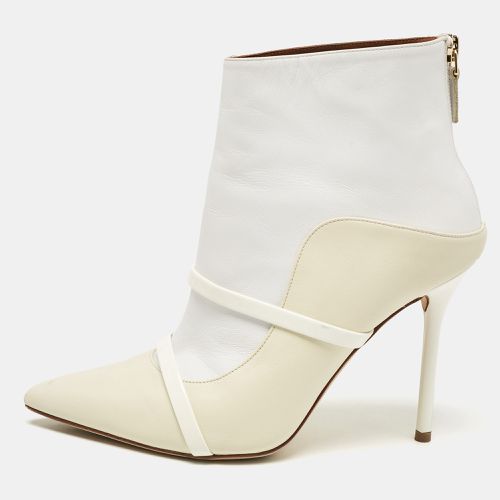 Malone Souliers Cream/White Leather Madison Pointed Toe Ankle Boots Size 37 - Malone Souliers - Modalova