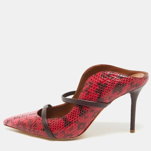 Malone Souliers Red/Pink Leather and Python Leather Maureen Mules Size 41 - Malone Souliers - Modalova