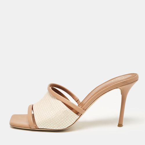 Malone Souliers Beige Lamé Fabric and Leather Laney Slide Sandals Size 41 - Malone Souliers - Modalova