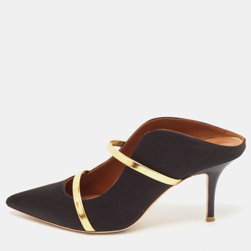 Malone Souliers Black/Gold Leather and Satin Maureen Mules Size 40 - Malone Souliers - Modalova