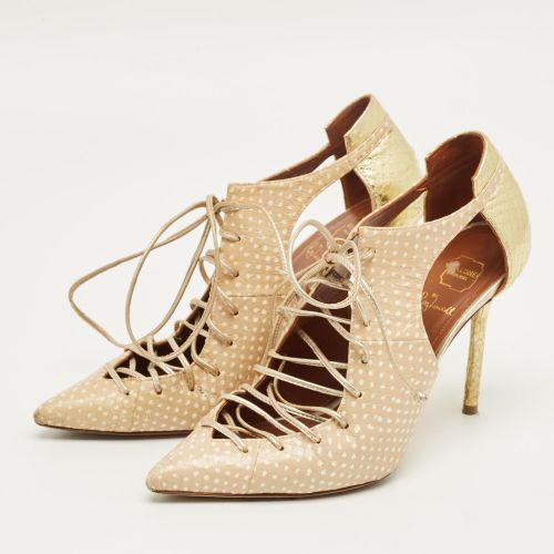 Python Embossed Leather Montana Booties Size 37 - Malone Souliers - Modalova