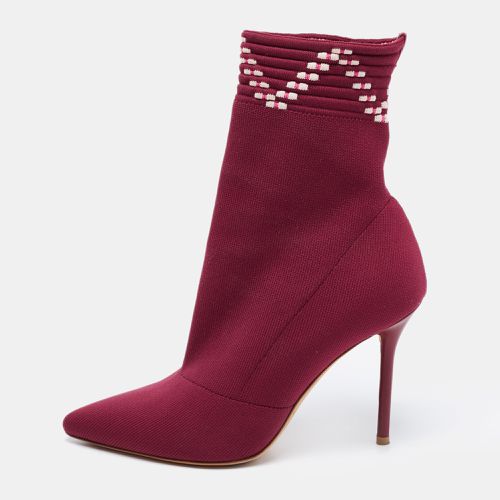 Malone Souliers Plum Knit Fabric Mariah Ankle Boots Size 36 - Malone Souliers - Modalova