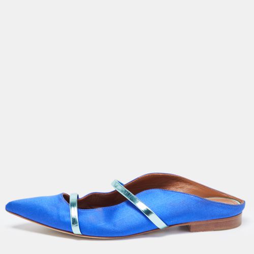 Malone Souliers Blue/Metallic Satin and Leather Maureen Flats Size 37 - Malone Souliers - Modalova