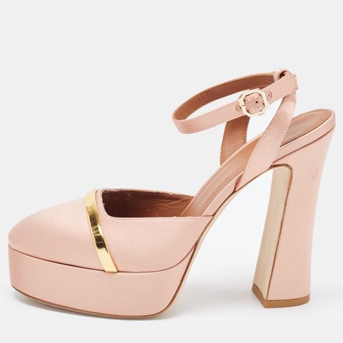 Malone Souliers Pink/Gold Satin Platform Mora Pumps Size 39 - Malone Souliers - Modalova