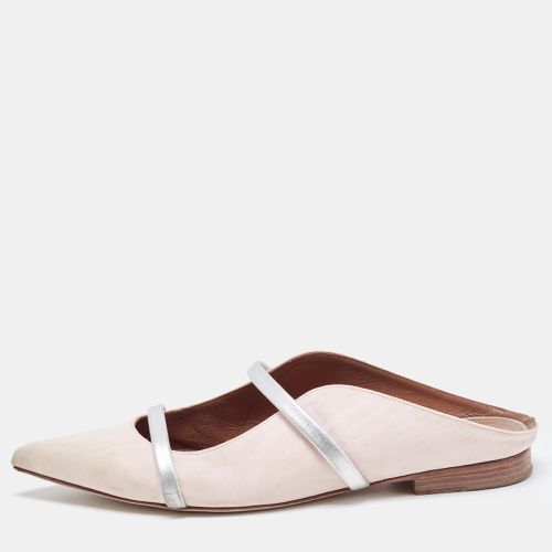 Malone Souliers Pink/Silver Fabric and Leather Maureen Flat Mules Size 36 - Malone Souliers - Modalova