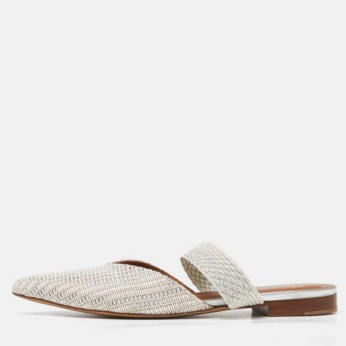 Malone Souliers Silver Woven Canvas Maisie Flat Mules Size 37.5 - Malone Souliers - Modalova