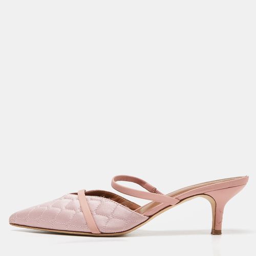 Malone Souliers Two Tone Pink Quilted Satin and Leather Frankie Mules Size 39.5 - Malone Souliers - Modalova