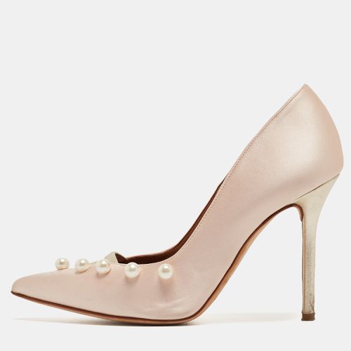 Malone Souliers Pink Satin Pearl Embellished Zia Pumps Size 37.5 - Malone Souliers - Modalova