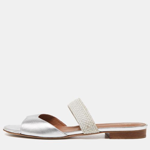 Malone Souliers Silver Leather Milena Flat Slides Size 40 - Malone Souliers - Modalova