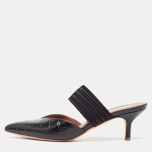 Malone Souliers Black Croc Embossed Leather Maisie Mules Size 36.5 - Malone Souliers - Modalova