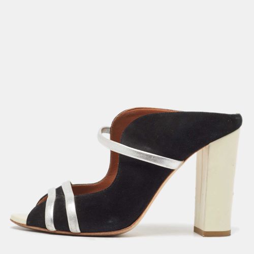 Malone Souliers Black/Silver Suede and Leather Maureen Sandals Size 38 - Malone Souliers - Modalova