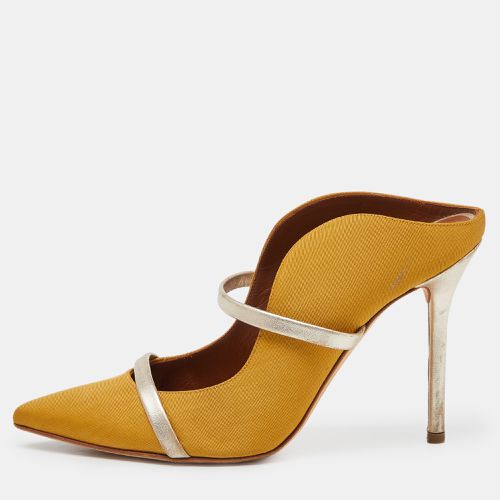 Malone Souliers Mustard Yellow/Gold Fabric and Leather Maureen Mules Size 37 - Malone Souliers - Modalova