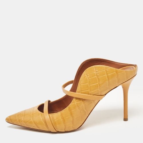 Malone Souliers Yellow Croc Embossed Maureen Mules Size 40.5 - Malone Souliers - Modalova