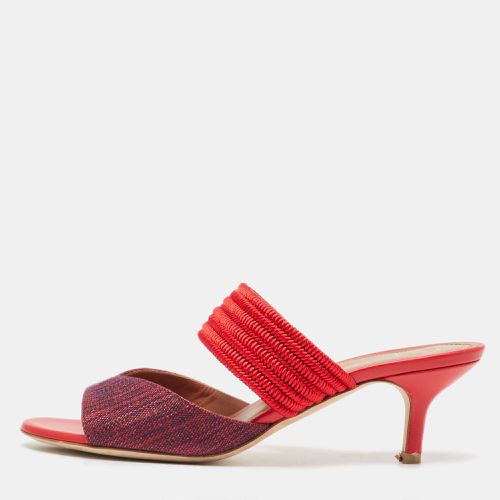 Malone Souliers Two Tone Canvas and Woven Fabric Milena Slide Sandals Size 36.5 - Malone Souliers - Modalova