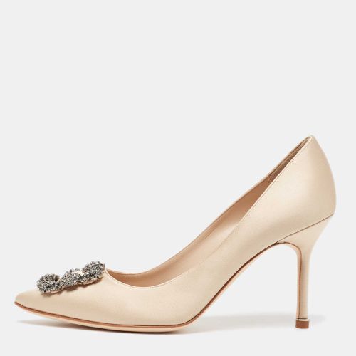 Manolo Blahnik Beige Satin Hangisi Pumps Size 39.5 - Manolo Blahnik - Modalova