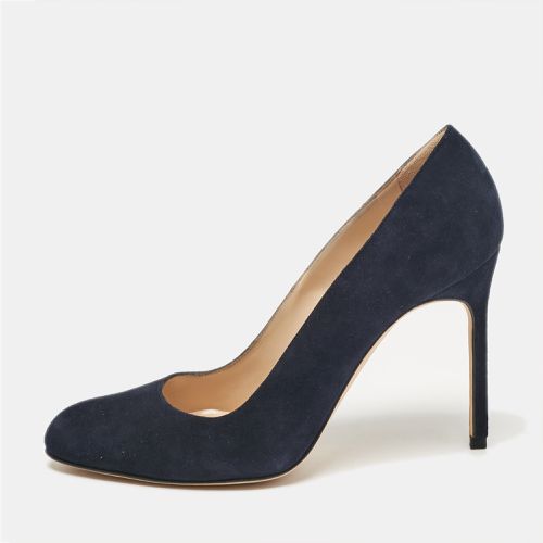 Manolo Blahnik Navy Blue Suede BB Pumps Size 36.5 - Manolo Blahnik - Modalova