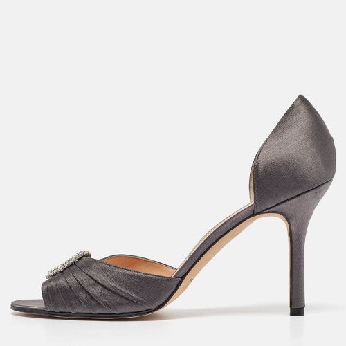 Manolo Blahnik Grey Satin Sedaraby Pumps Size 40.5 - Manolo Blahnik - Modalova