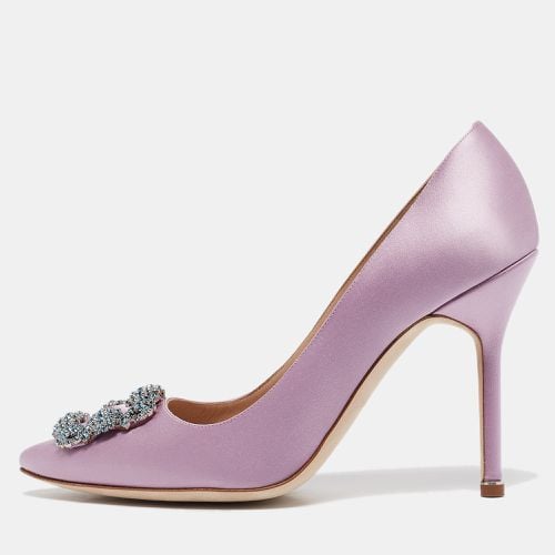 Manolo Blahnik Purple Satin Hangisi Pumps Size 40 - Manolo Blahnik - Modalova