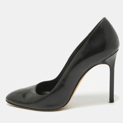 Manolo Blahnik Black Patent Leather Pointed Toe Pumps Size 37 - Manolo Blahnik - Modalova