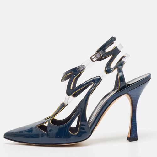 Manolo Blahnik Blue Patent Leather and PVC Pumps Size 37.5 - Manolo Blahnik - Modalova