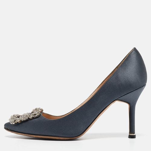 Manolo Blahnik Grey Satin Hangisi Pumps Size 35 - Manolo Blahnik - Modalova