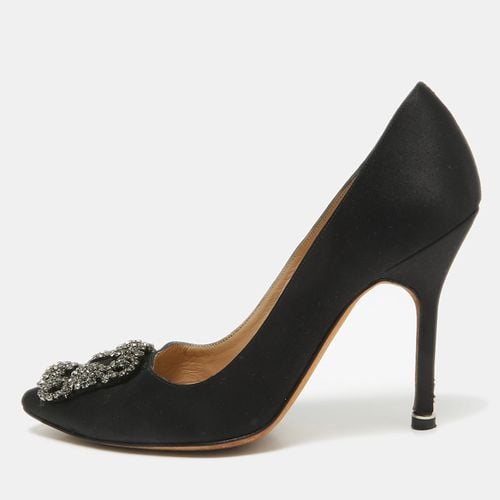 Manolo Blahnik Black Satin Hangisi Pumps Size 36.5 - Manolo Blahnik - Modalova