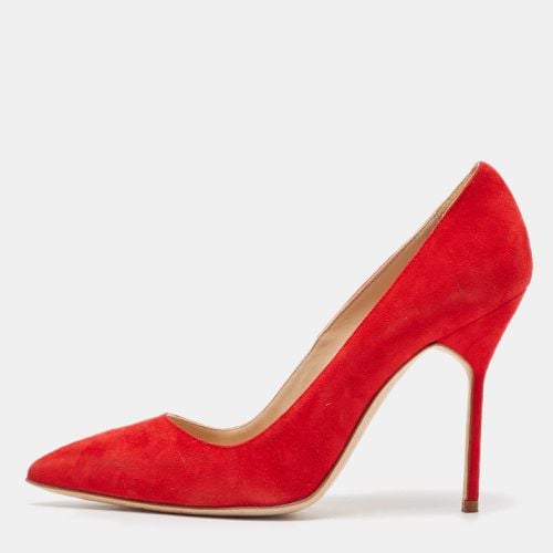 Manolo Blahnik Red Suede BB Pumps Size 36.5 - Manolo Blahnik - Modalova