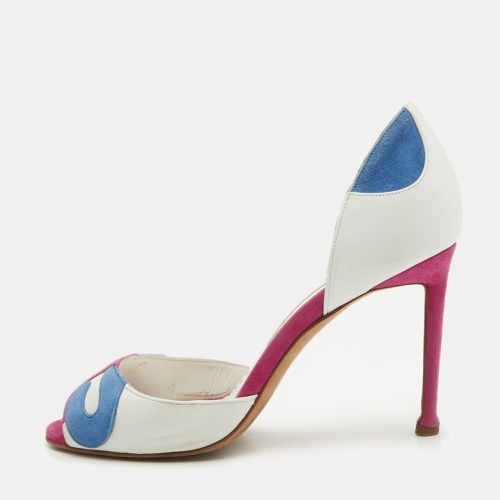 Manolo Blahnik Multicolor Suede and Leather D'orsay Pumps Size 38 - Manolo Blahnik - Modalova