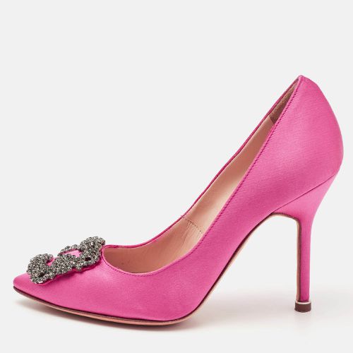 Manolo Blahnik Pink Satin Hangisi Pumps Size 35.5 - Manolo Blahnik - Modalova