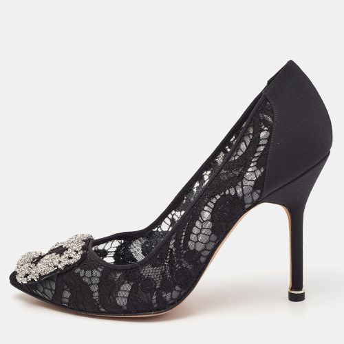 Manolo Blahnik Black Lace and Mesh Hangisi Pumps Size 36 - Manolo Blahnik - Modalova