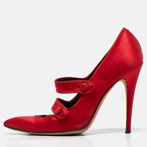 Manolo Blahnik Red Satin D'orsay Pumps Size 37 - Manolo Blahnik - Modalova